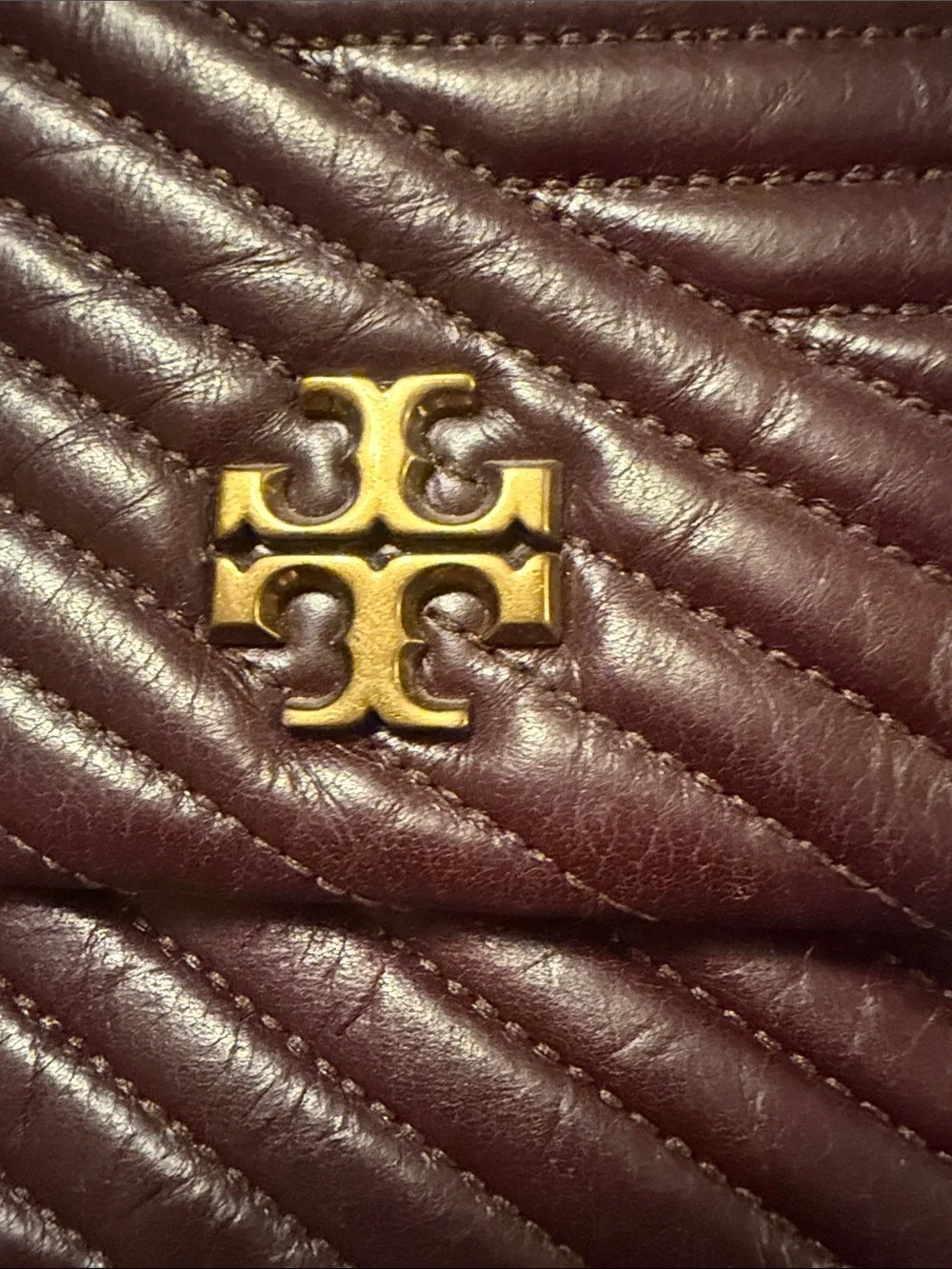 Tory Burch Kira Burgundy Quilted Leather Flap Crossbody/ Shoulder Bag